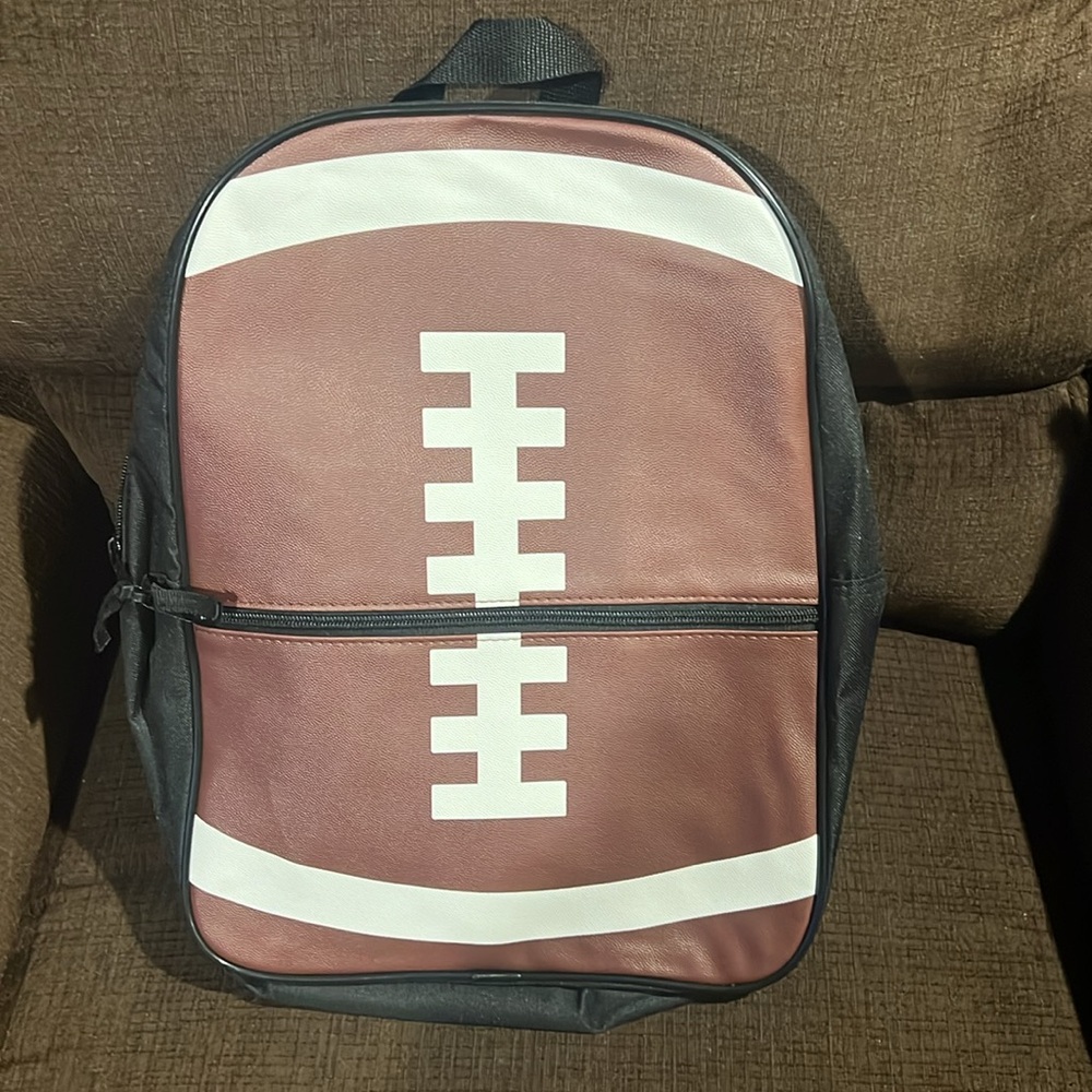 Brown Football Design Backpack - Picture 2 of 4